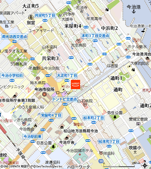 マルナカ今治駅前店付近の地図